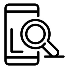 Poster - Search smartphone problem icon. Outline search smartphone problem vector icon for web design isolated on white background