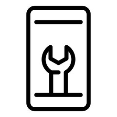 Poster - repair smartphone icon. outline repair smartphone vector icon for web design isolated on white backg