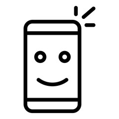 Poster - Working smartphone icon. Outline working smartphone vector icon for web design isolated on white background
