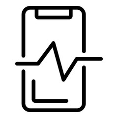 Poster - Smartphone live on icon. Outline smartphone live on vector icon for web design isolated on white background