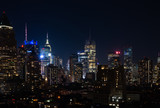 Fototapeta Miasto - Night view of Midtown Manhattan and Hell's Kitchen