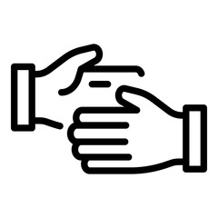 Poster - friends care icon. outline friends care vector icon for web design isolated on white background