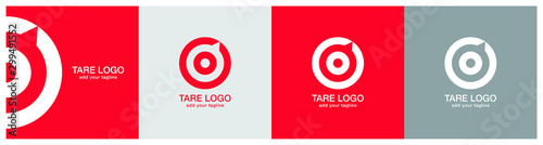 Fotografía Target logo design on red, ash and grey backgournd
