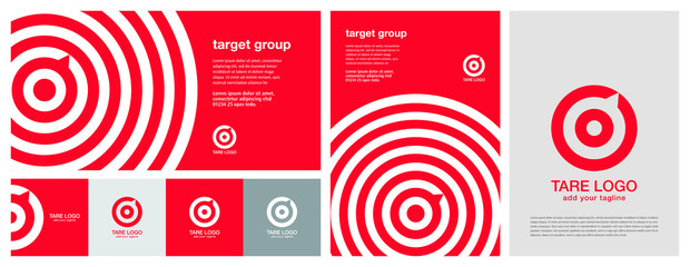 target logo. red aim, arrow, compass, speech bubble, idea concept, perfect hit, winner, target goal 