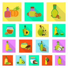 Vector illustration of bottle and glass icon. Collection of bottle and agriculture stock vector illustration.