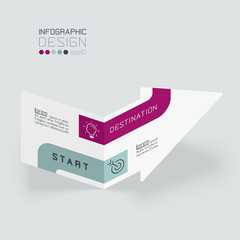 Wall Mural - Horizontal paper flat infographics with shadow