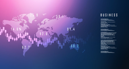 Fototapete - 2d rendering Stock market online business concept. business Graph 