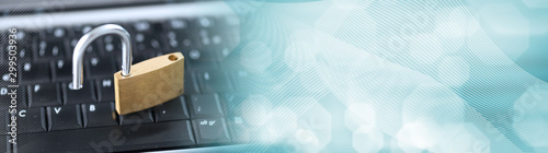 Fotografía Concept of computer security; panoramic banner