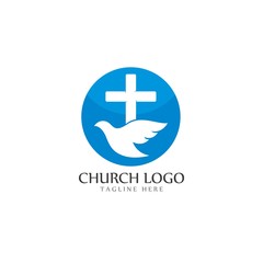 Wall Mural - Church logo template vector icon illustration design 