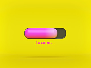 Aufkleber - progress loading bar with shadow. minimal concept. 3d rendering