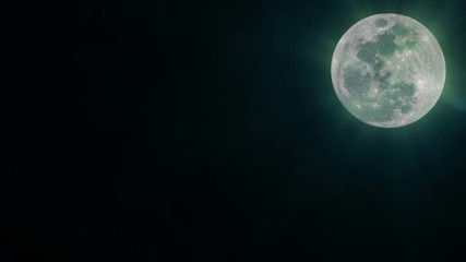 Wall Mural - green / blue shining moon background, seamless loop. ideal for your astrology / astronomy projects. 