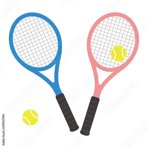 テニスラケットとテニスボールのセット ベクターイラスト Stock Vector Adobe Stock