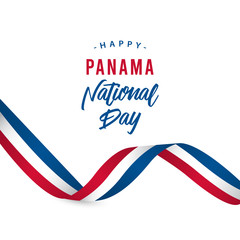 Wall Mural - Happy Panama National Day Vector Template Design Illustration
