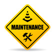 Yellow caution maintenance sign