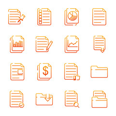 Poster - Document web set icon template color editable. Document auditing web pack symbol vector sign isolated on white background illustration for graphic and web design.
