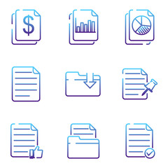 Poster - Document web set icon template color editable. Document auditing web pack symbol vector sign isolated on white background illustration for graphic and web design.