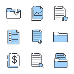 Poster - Document web set icon template color editable. Document auditing web pack symbol vector sign isolated on white background illustration for graphic and web design.