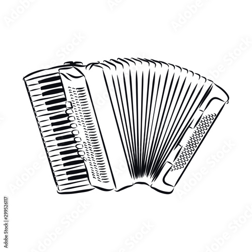 Cuadros en Lienzo accordion isolated on white background