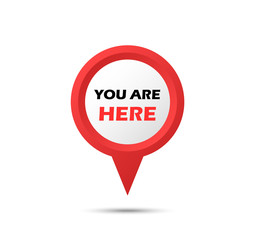 Poster - You are a pointer here. Marker vector icon. Location pointer.