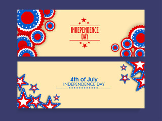 Poster - Website header or banner set for 4th of July celebration.