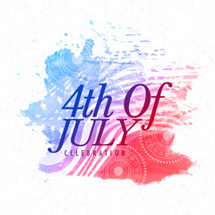 Sticker - 4th of July text on abstract background.