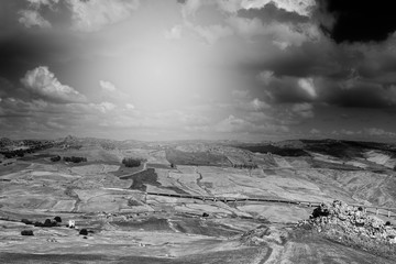 Poster - Asphalt road of the island of Sicily