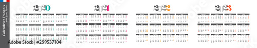 Fotografía Calendrier français 2020, 2021, 2022 et 2023