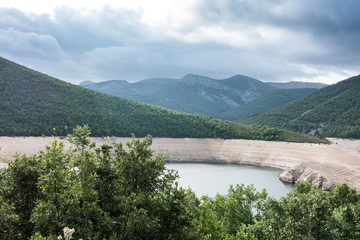 Wall Mural - Cantabrian Mountains with artificial lake