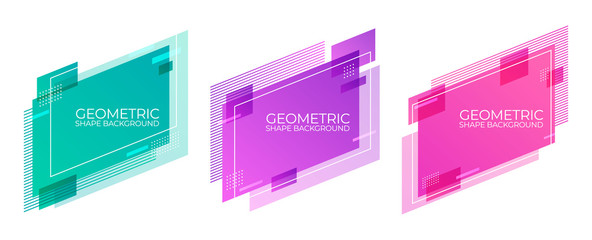 Canvas Print - geometric colorful abstract shapes badges background. for banner web, app, poster vector template