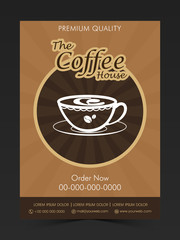 Sticker - Coffee House Template, Banner or Flyer design.