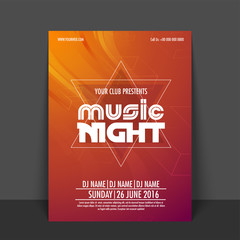 Poster - Music Night Flyer, Template or Banner design.