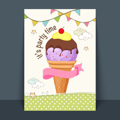 Sticker - Ice Cream Flyer, Template or Poster design.