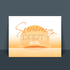 Sticker - Summer Party Flyer, Poster or Banner design.