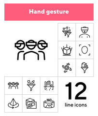 Poster - Virtual reality icons. Set of line icons. VR glasses, face scanning, sales funnel. Computer reality concept. Vector illustration can be used for topics like technology, computers, gaming