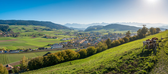 Wall Mural - view over Konolfingen in Emmental