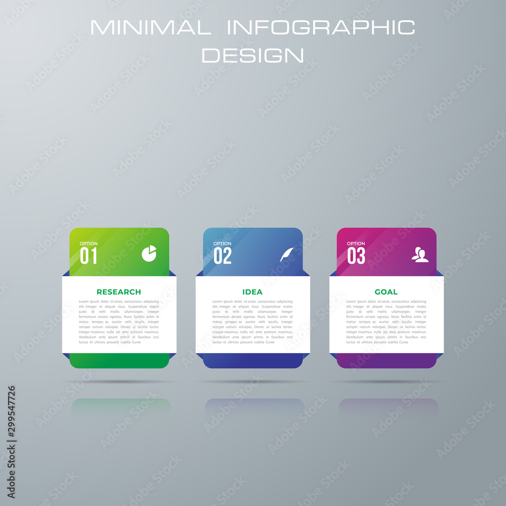 rectangle Infographic template with 3 options, workflow, process chart ...