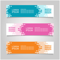 Wall Mural - vector abstract banner design web template set of 3. abstract geometric background used for letterhe