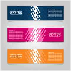 Wall Mural - vector abstract banner design web template set of 3. abstract geometric background used for letterhe