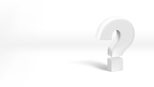 3D Realistic Font White Character Question Sign