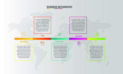 Fototapete - Infographics design template with 5 steps or options, can be used for workflow layout, diagram, annual report, web design, Creative banner, label vector. Info Graph