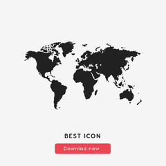 world map icon vector. earth symbol. map vector icon illustration