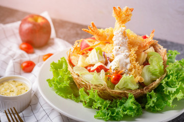 Wall Mural - salad with shrimps