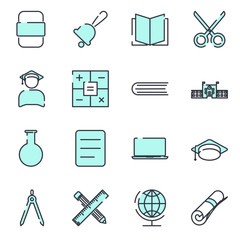 Aufkleber - School and education set icon template color editable. School and education pack symbol vector sign isolated on white background illustration for graphic and web design.