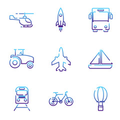 Aufkleber - Transportation set icon template color editable. Transportation pack symbol vector sign isolated on white background illustration for graphic and web design.