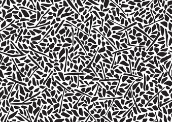 Wall Mural - Hand drawn texture seamless pattern. Ñreative monochrome vector endless background painted by ink. Abstract doodle freehand graphic stone shapes