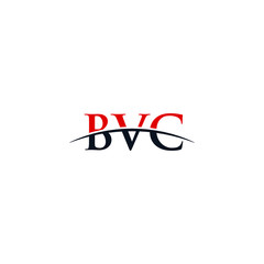  Initial letter BVC, overlapping movement swoosh horizon logo company design inspiration in red and dark blue color vector