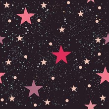 Cute Star Background. Seamless Pattern With Stars.