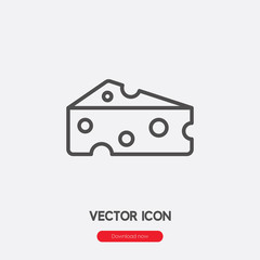 Poster - Cheese icon vector. Linear style sign for mobile concept and web design. Cheese symbol illustration. Pixel vector graphics - Vector.