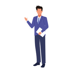 Wall Mural - avatar businessman holding a documents