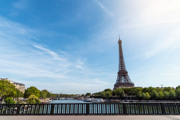 beautiful view of famous eiffel tower in paris, france. paris best destinations in europe.